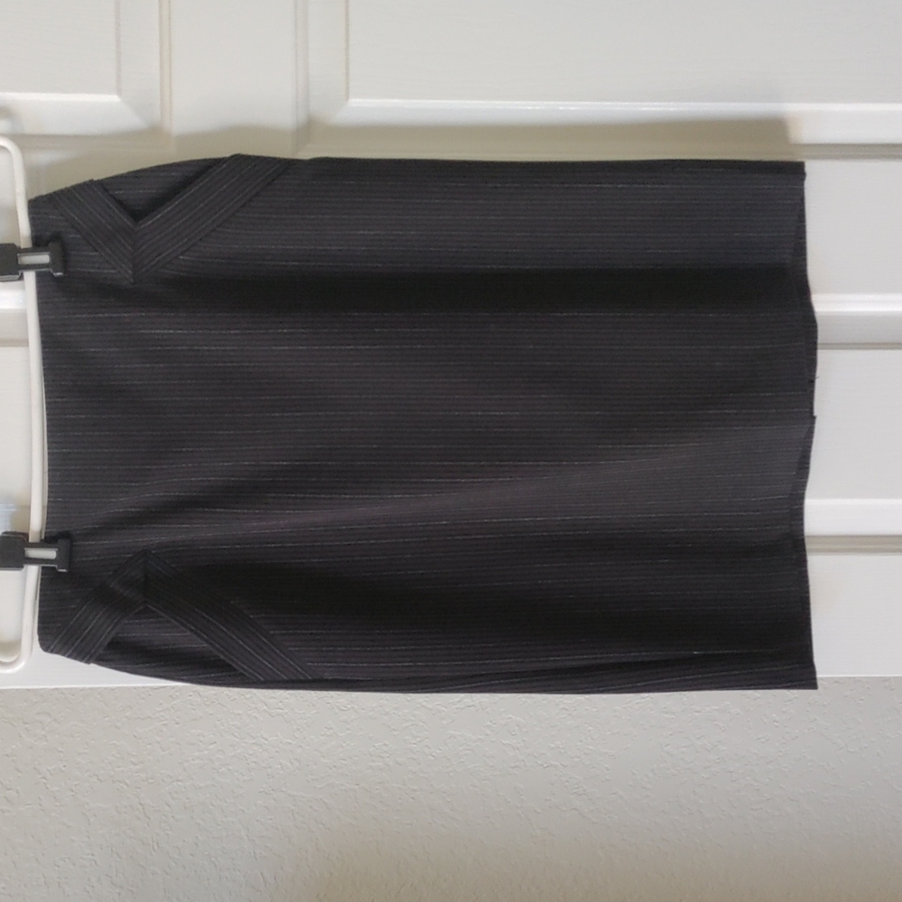 Black, Brown & Gray Pinstripe Skirt